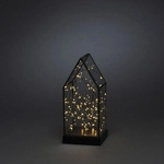 Konstsmide LED Glaslaterne, holz/metall, BxHxL: 11 x 24,5 x 11 cm, inkl. Leuchtmittel