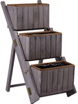DOBAR Pflanzentreppe, BxHxL: 41 cm x 85 cm x 55 cm, Holz - grau