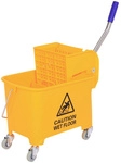 HOMCOM Reinigungswagen, gelb