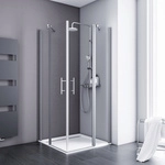 SCHULTE Eckeinstieg &raquo;AlexaStyle 2.0&laquo;, BxTxH: 90 x 90 x 192 cm - silberfarben