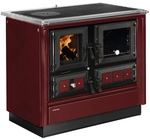 JUSTUS Festbrennstoffherd &raquo;Rustico-90 2.0&laquo;, bordeauxrot, Emaille, 7 kW