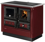 JUSTUS Festbrennstoffherd &raquo;Rustico-90 2.0&laquo;, bordeauxrot, Emaille, 7 kW