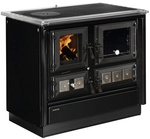 JUSTUS Festbrennstoffherd &raquo;Rustico-90 2.0&laquo;, schwarz, Emaille, 7 kW