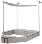 roba Sandkasten, BxL: 65 cm x 154 cm, Massivholz grau