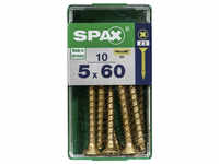 SPAX Universalschraube, PZ2, Stahl, 10 Stück, 5 x 60 mm - goldfarben