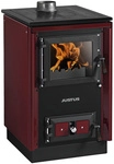JUSTUS Festbrennstoffherd &raquo;Rustico-50 2.0&laquo;, bordeauxrot, Emaille, 7 kW