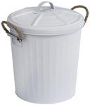 WENKO Eimer, abnehmbarer Deckel, 6 l, matt - weiss