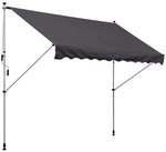 Outsunny Klemmmarkise, BxL: 300 x 150 cm, Aluminium/Stahl/Polyester - grau