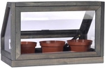 DOBAR Indoor-Gew&auml;chshaus, BxL: 20 x 38 cm, Holz, anthrazit - grau