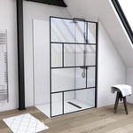 Marwell Duschwand &raquo;BRICKS&laquo;, schwarz, 5 mm - transparent