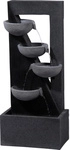 DOBAR Gartenbrunnen, mit 4 Schalen, BxHxL: 25 x 92 x 40 cm, Polyresin - grau