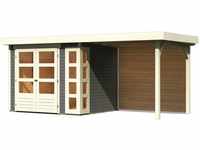KARIBU Gartenhaus »Kerko 3«, Holz, BxHxT: 462 x 211 x 217 cm (Außenmaße) - grau