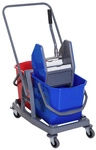 HOMCOM Reinigungswagen, max. Tragf&auml;higkeit: 15 kg, blau/rot