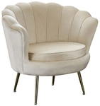 SalesFever Muschelsessel, H&ouml;he: 78 cm, beige/goldfarben