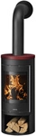 JUSTUS Kaminofen &raquo;Mino 2.0&laquo;, schwarz/bordeaux, Stahl/Keramik, 5,5 kW