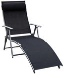 Outsunny Gartenliege, Metall, BxHxT: 137 x 100,5 x 63,5 cm - schwarz