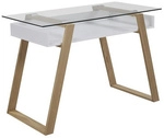 SalesFever Schreibtisch &raquo;Schreibtisch&laquo;, BxT: 62 x 55 cm, eichenholz|glas - weiss
