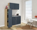 RESPEKTA Minik&uuml;che &raquo;Levin&laquo;, mit E-Ger&auml;ten, Gesamtbreite: 130 cm - grau