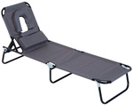 Outsunny Gartenliege, Stahl-Rundrohr, BxHxT: 190 x 56 x 56 cm - grau