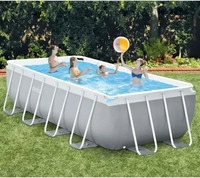 INTEX Pool "Prism Quadra ", LxB: 488 x 244 x 107 cm, Rechteckig, Grau
