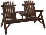 Outsunny Gartenbank, Holz, 2-Sitzer, BxHxT: 156 x 95 x 83 cm - braun