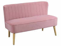 HOMCOM Sofa, Breite: 117 cm, 2-Sitzer, inklusive Auflagen - rosa