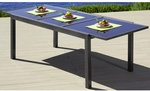 Ausziehtisch, BxHxL: 100 x 75 x 240 cm, Tischplatte: Sicherheitsglas - braun