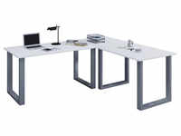 VCM Eck-Schreibtisch »Lona«, BxHxL: 50 x 76 x 130 cm - weiss