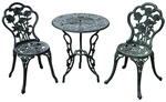 Outsunny Bistro-Set, Metall, 3-teilig - gruen