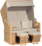 SUNNY SMART Strandkorb, Halblieger, LxBxH: 80x140x160 cm, braun