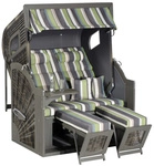 SUNNY SMART Strandkorb &raquo;Rustikal&laquo;, BxHxT: 135 x 160 x 90 cm, Dreiviertelllieger,
