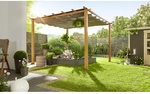 PARAGON OUTDOOR Pergola, flach, quadratisch, BxT: 350 x 350 cm, inkl. Dacheindeckung