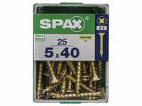 SPAX Universalschraube, PZ2, Stahl, 25 Stück, 5 x 40 mm - goldfarben