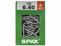 SPAX Universalschraube, 6 mm, Stahl, 150 Stk., TRX 6x60 XXL - silberfarben