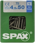 SPAX Edelstahlschraube, T-STAR plus, 75 Stk., 4,5 x 50 mm - silberfarben