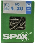 SPAX Edelstahlschraube, T-STAR plus, 150 Stk., 4 x 30 mm - silberfarben