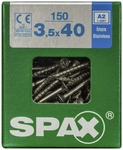 SPAX Edelstahlschraube, 3,5 mm, Edelstahl rostfrei, 150 Stk., TRX A2 3,5x40 L -