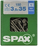 SPAX Edelstahlschraube, T-STAR plus, 150 Stk., 3,5 x 35 mm - silberfarben