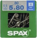 SPAX Edelstahlschraube, T-STAR plus, 80 Stk., 5 x 80 mm - silberfarben
