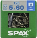 SPAX Edelstahlschraube, T-STAR plus, 125 Stk., 5 x 60 mm - silberfarben