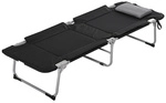 Outsunny Feldbett, BxHxT: 66 x 33 x 66 cm, Stahl/Oxford Gewebe/Schaumstoff - schwarz
