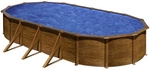 GRE Ovalpool, Holzoptik, BxHxL: 375 x 120 x 730 cm - braun