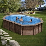 GRE Ovalpool, braun, BxHxL: 335 x 130 x 632 cm