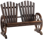 Outsunny Gartenbank, Holz, 2-Sitzer, BxHxT: 108 x 95 x 66 cm - braun