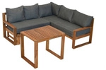 MERXX Gartenm&ouml;belset &raquo;Merida&laquo;, 4 Sitzpl&auml;tze, Holz, inkl. Auflagen - braun