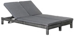 Outsunny Gartenliegen-Set, Metall, inkl. Auflagen, BxHxT: 195 x 28 x 120 cm - grau