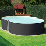 SUMMER FUN Achtformpool, anthrazit, BxHxL: 300 x 120 x 470 cm - grau