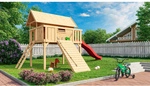 KARIBU Spielturm, BxHxT: 198 x 329,5 x 243 cm, natur - braun