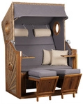 DEVRIES Strandkorb, BxHxT: 120 x 155 x 80 cm, Halblieger, beige-braun