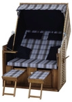 TRENDY BY DE VRIES Strandkorb &raquo;Trend 10+&laquo;, Akazienholz, natur - blau